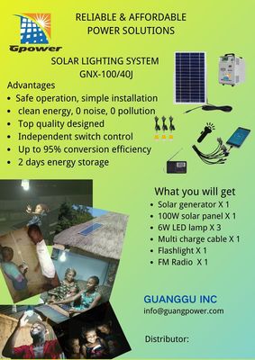 Painel solar solar Kit With Battery de sistema de energia 100w da saída de DC5V
