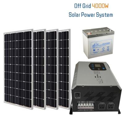 4kw fora dos sistemas de bateria solar solares da casa da bateria do sistema de gerador 4unit da grade