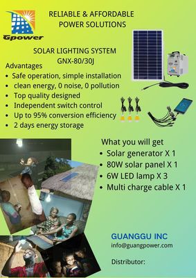 Sistema de iluminação solar solar rural do sistema 80W de bateria de lítio SHS